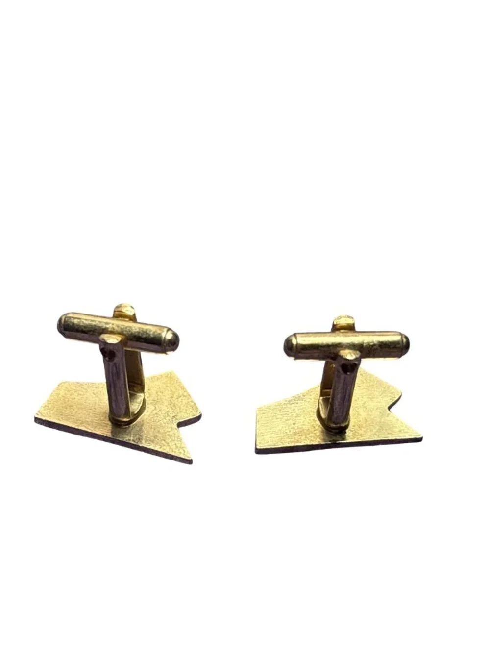 Vintage Goldtone Cufflinks Abstract Textured 1 inch Scratches